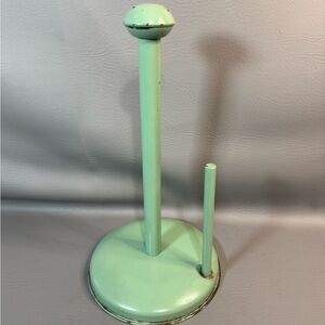 Mint Green Countertop Metal Paper Towel Holder Stand Farmhouse Vintage Repro